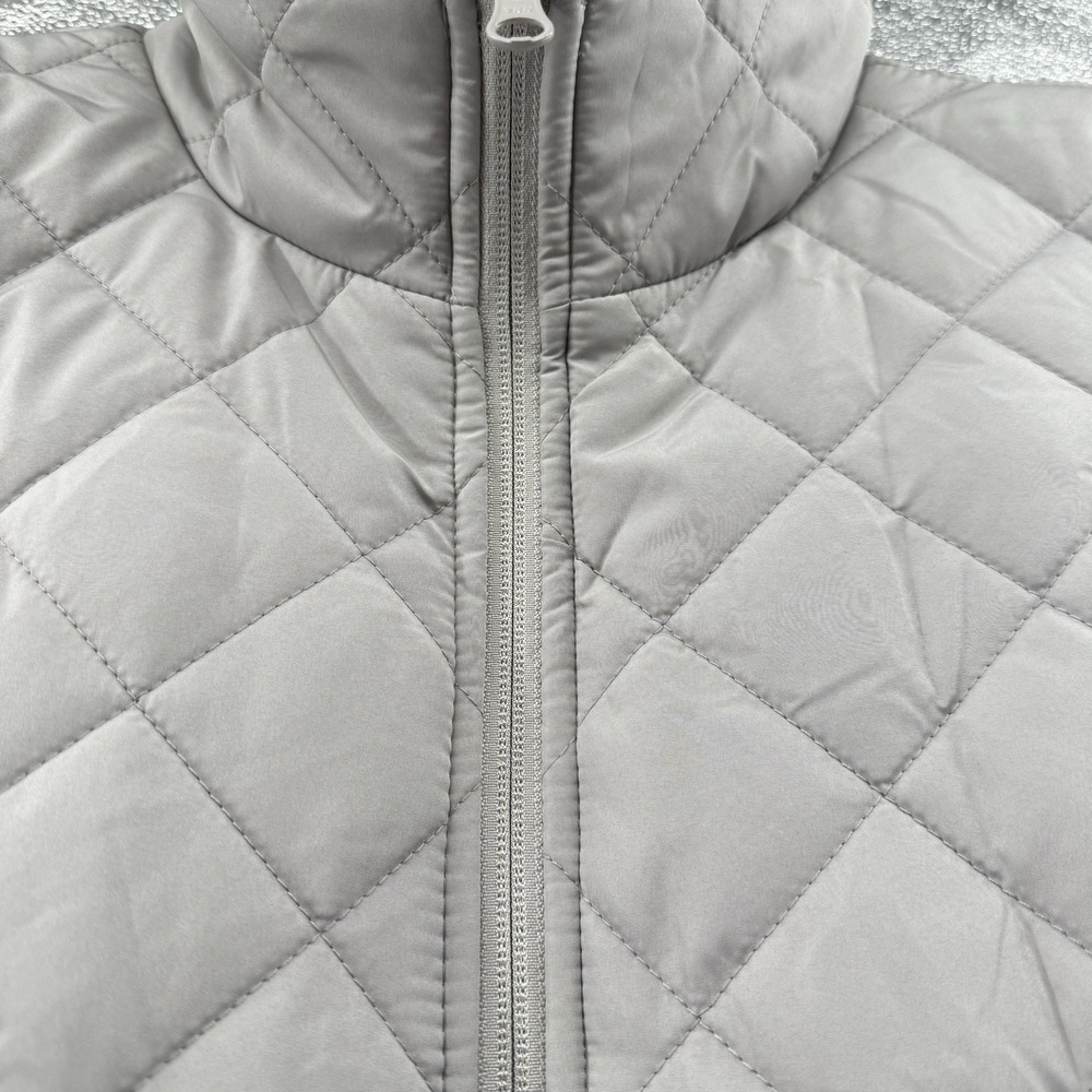 Lands'‎ End Women's Sz  18/XL Quilted Insulated Vest Gray Repreve Zip Front New - Picture 6 of 13